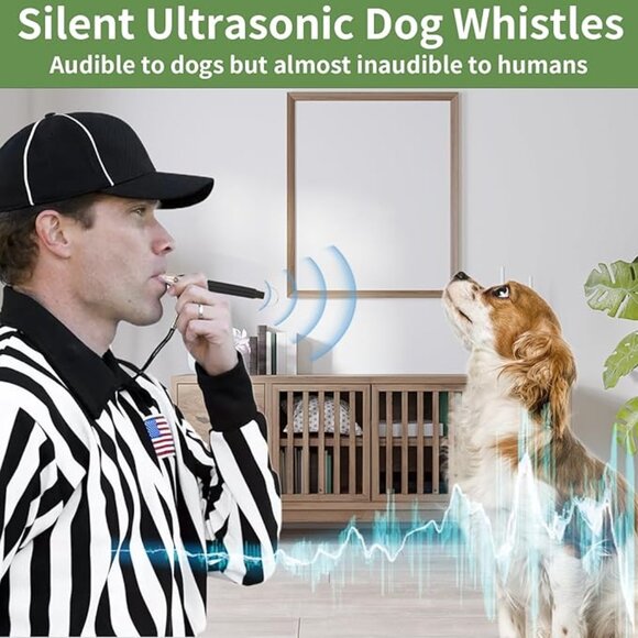 (2PCS) KEYCHAINS DOG TRAINING WHISTLES ULTRASONIC SOUND ADJUSTABLE PITCH BARKER - Picture 3 of 5